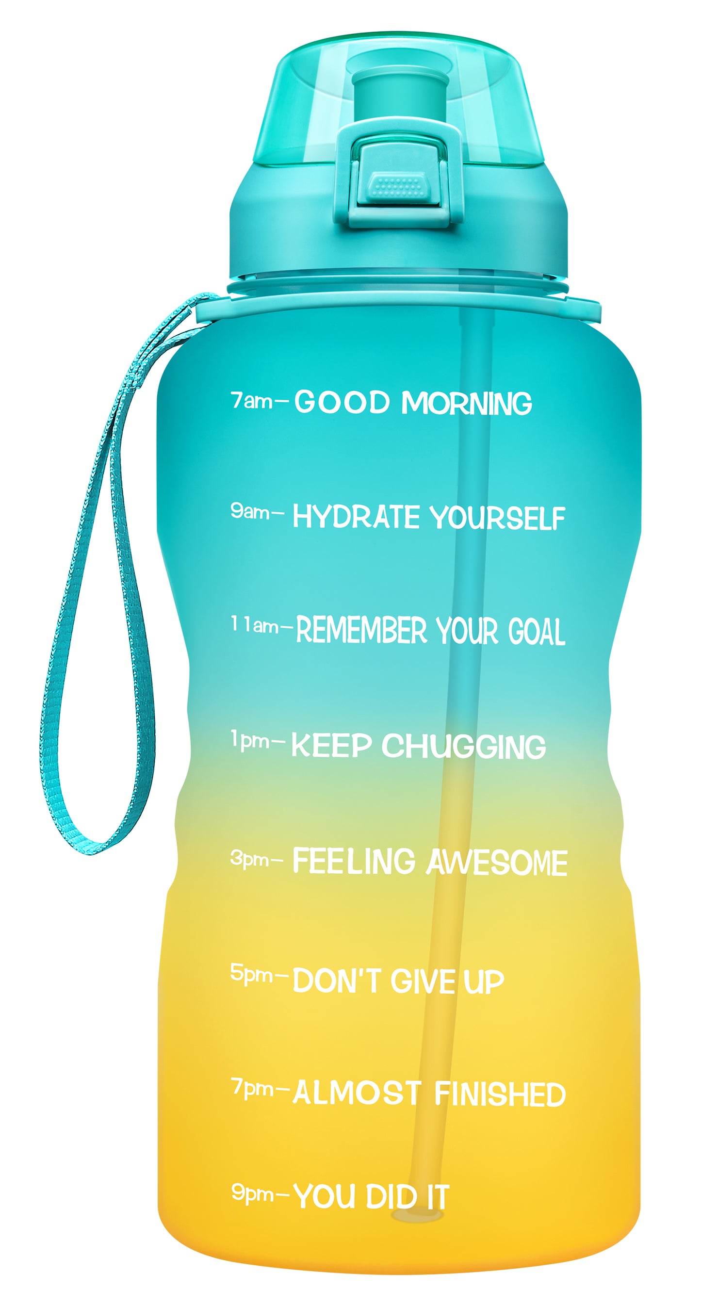 Fidus 128oz Motivational Water Bottle with Time Marker & Straw