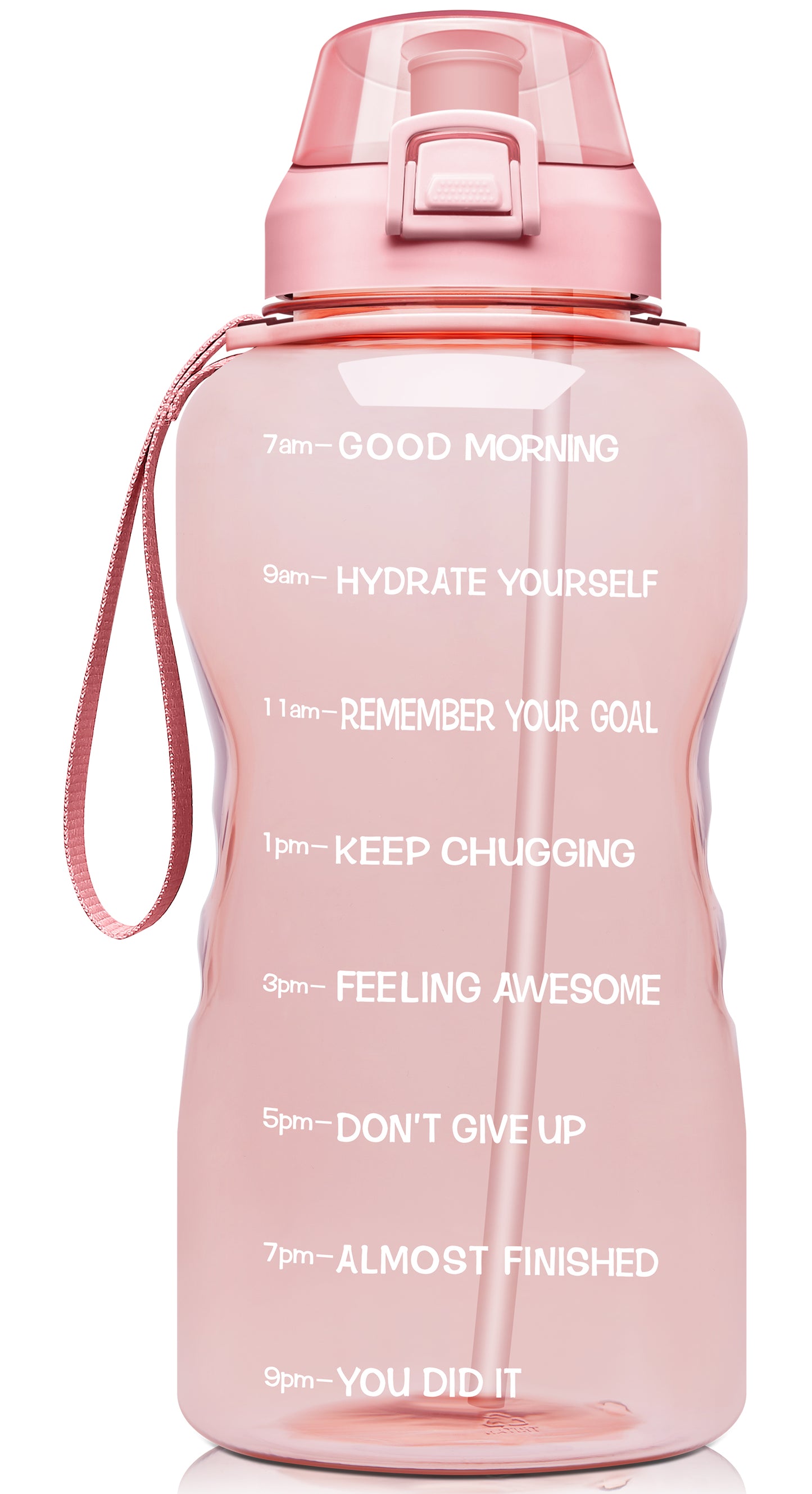 Fidus 128oz Motivational Water Bottle with Time Marker & Straw