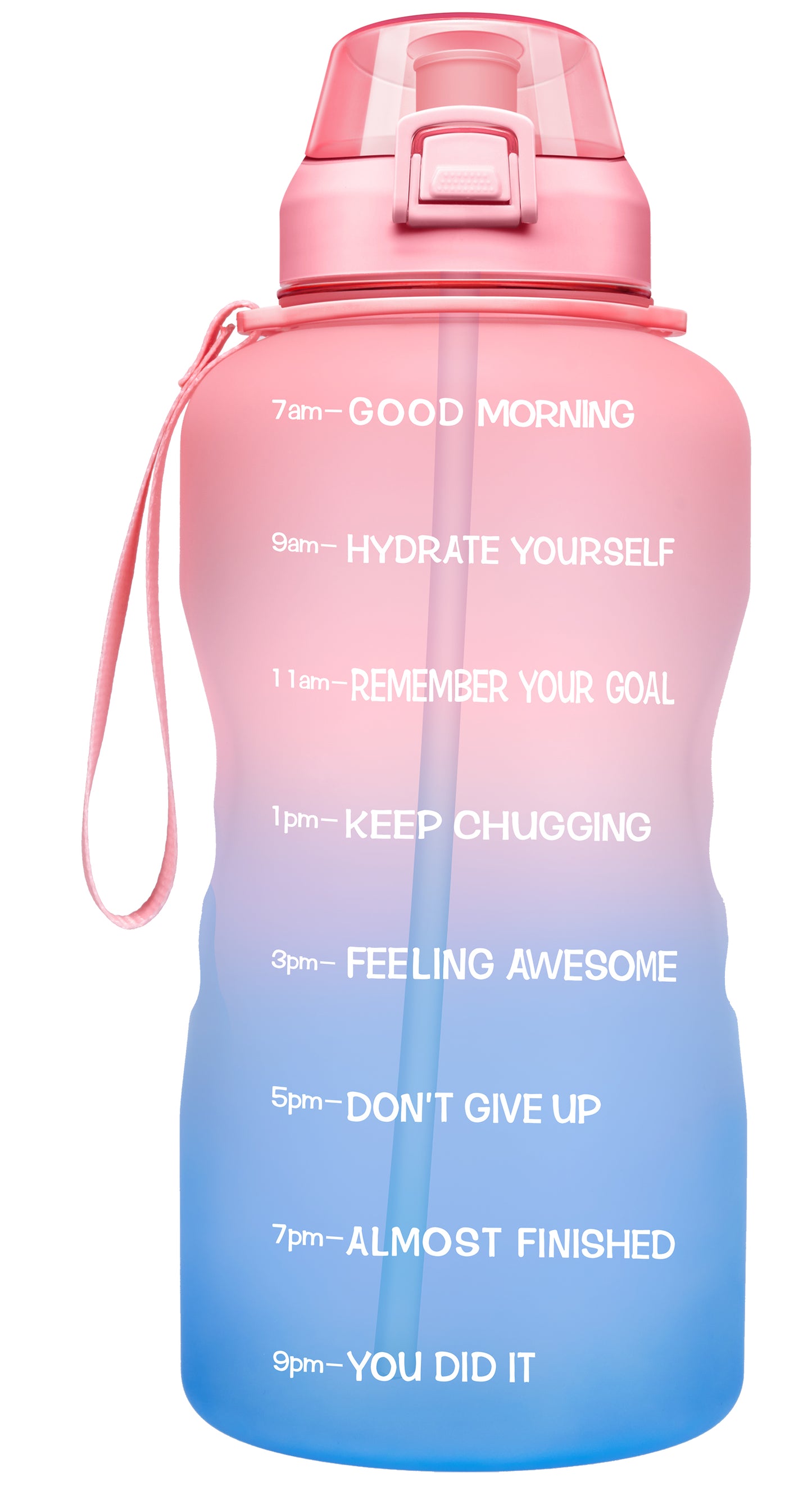 Fidus 128oz Motivational Water Bottle with Time Marker & Straw