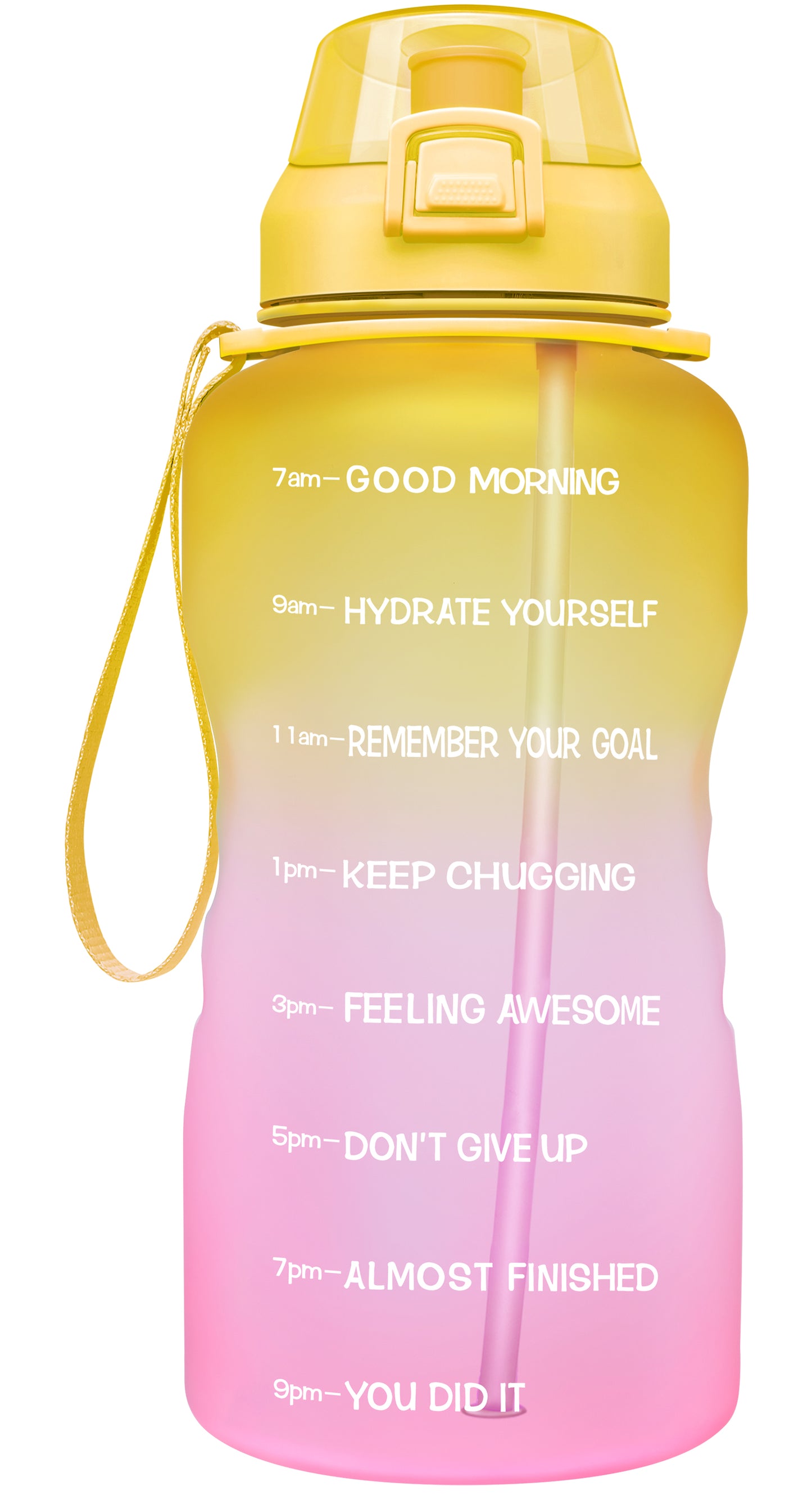 Fidus 128oz Motivational Water Bottle with Time Marker & Straw