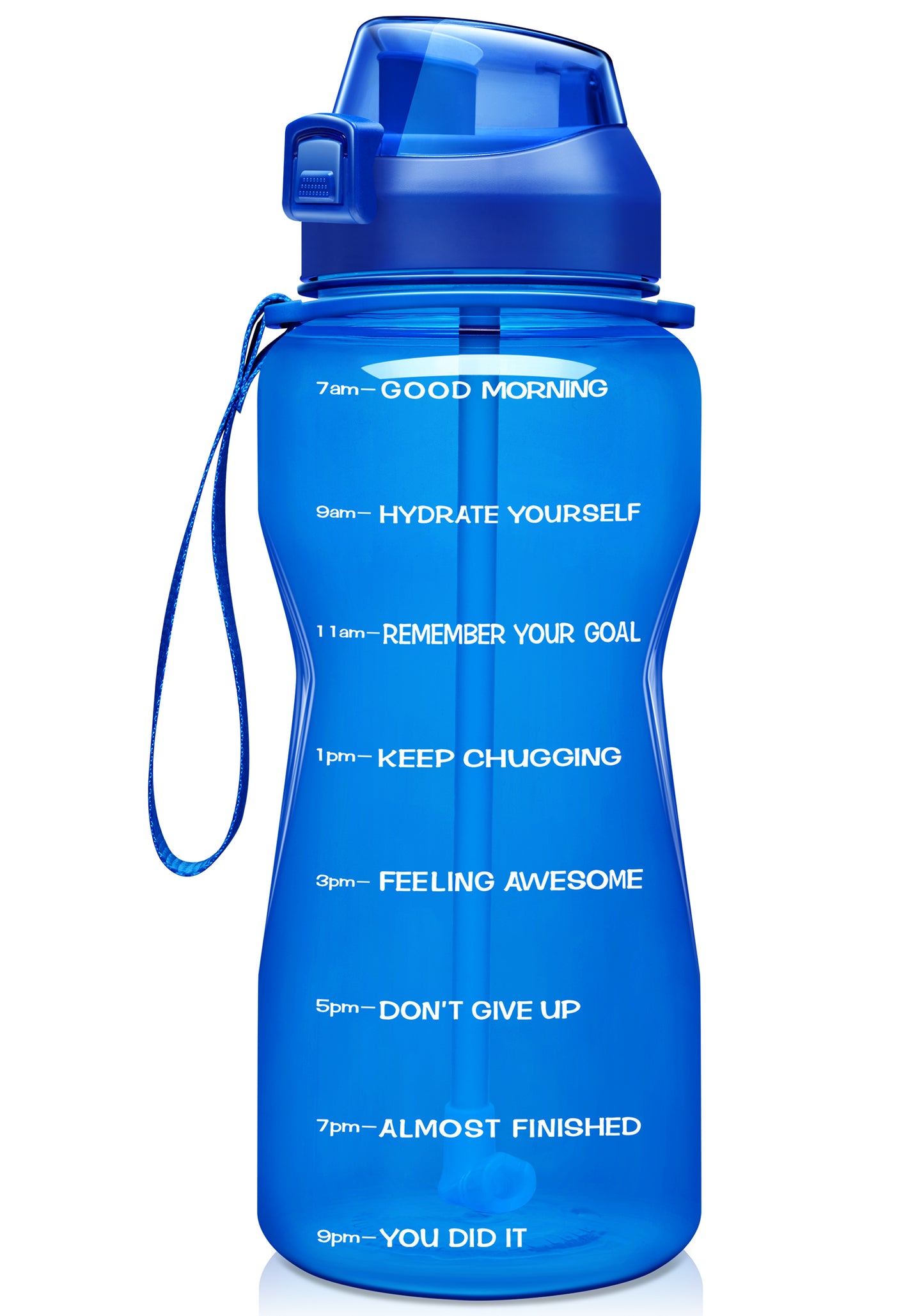 Fidus 64oz Motivational Water Bottle with Time Marker & Straw