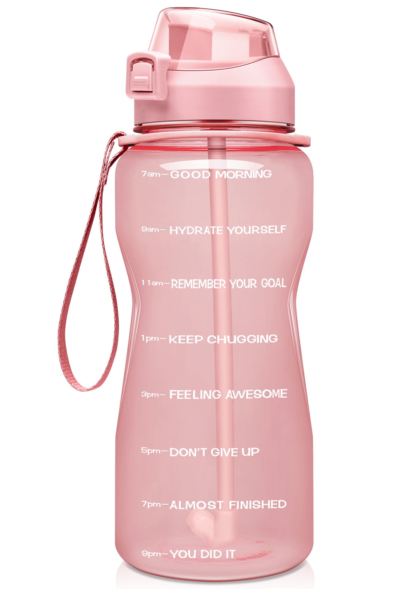 Fidus 64oz Motivational Water Bottle with Time Marker & Straw