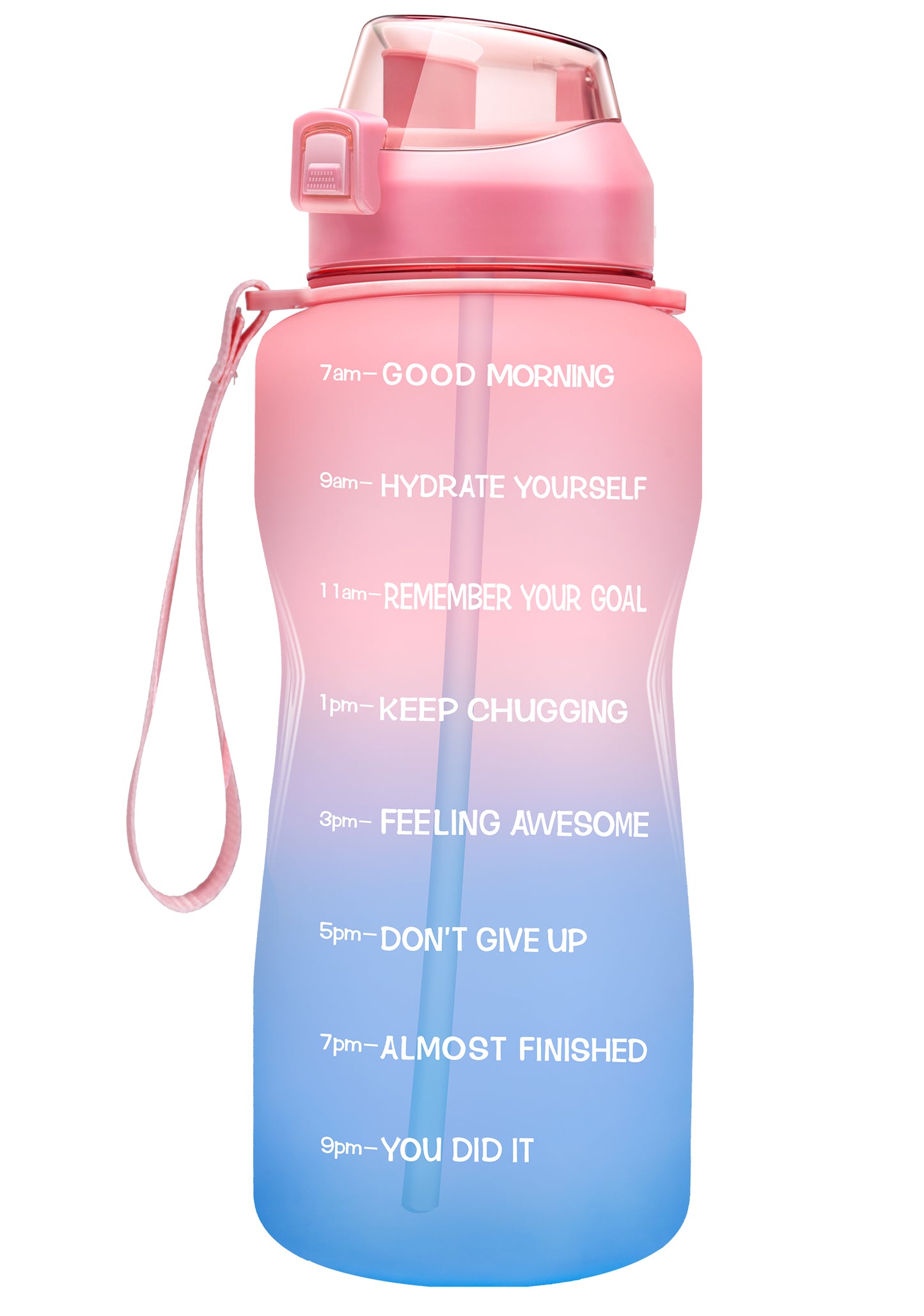 Fidus 64oz Motivational Water Bottle with Time Marker & Straw