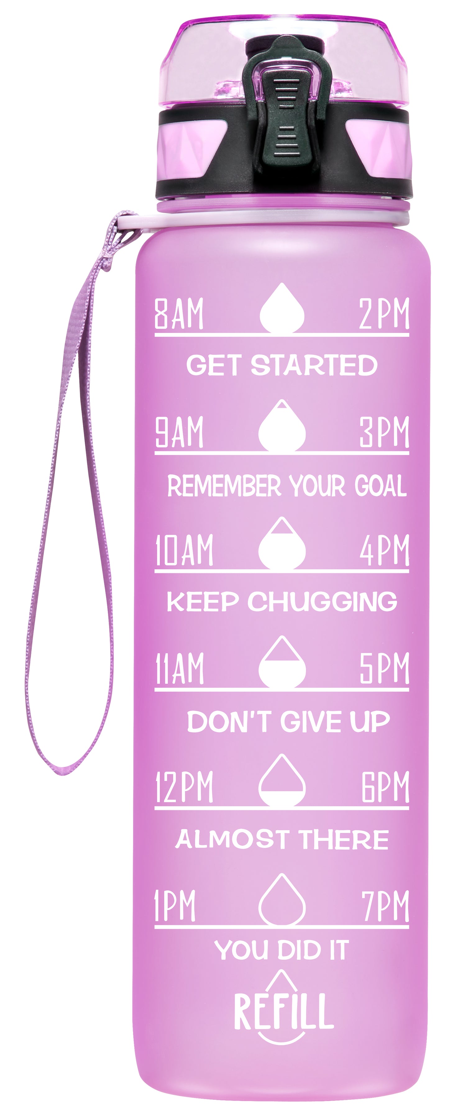 Elvira 32oz Motivational Fitness Sports Water Bottle with Removable Strainer