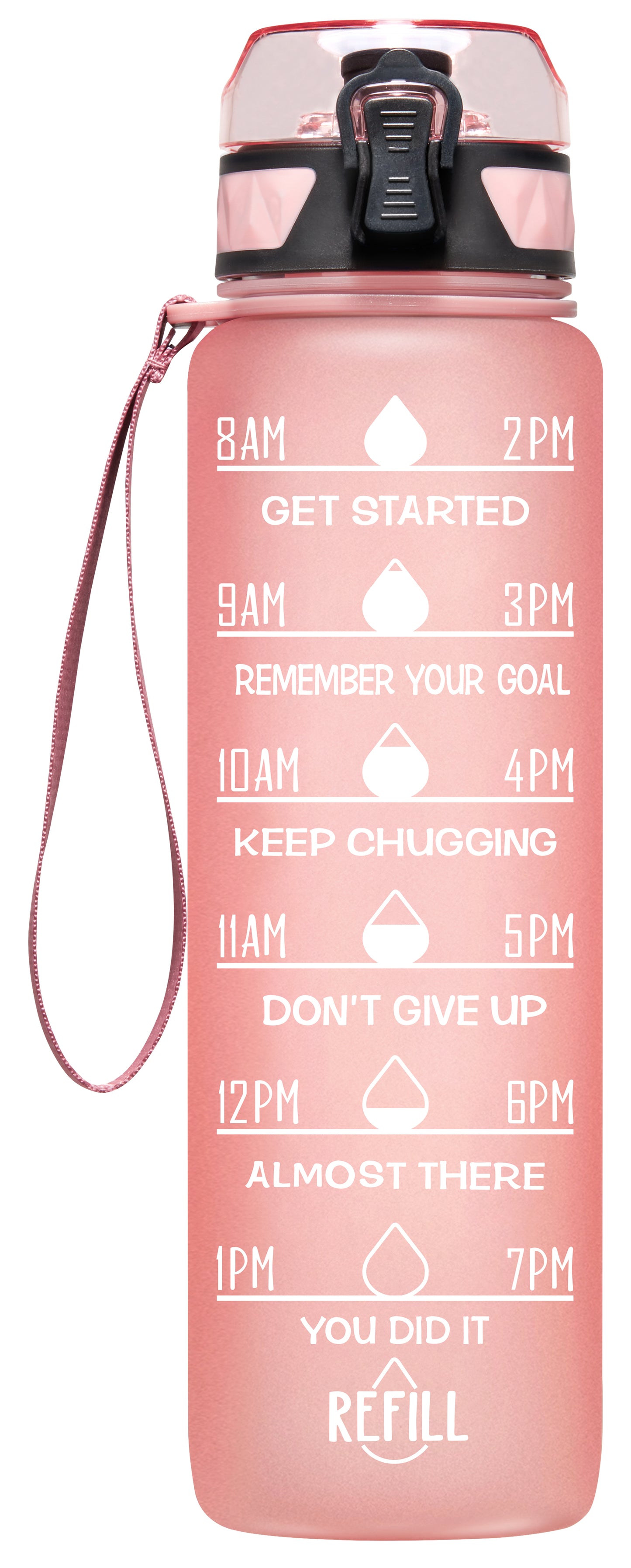 Elvira 32oz Motivational Fitness Sports Water Bottle with Removable Strainer