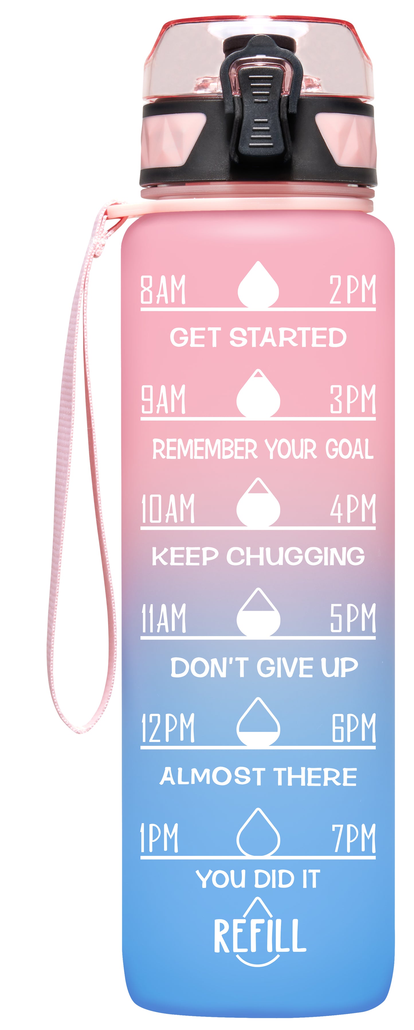 Elvira 32oz Motivational Fitness Sports Water Bottle with Removable Strainer