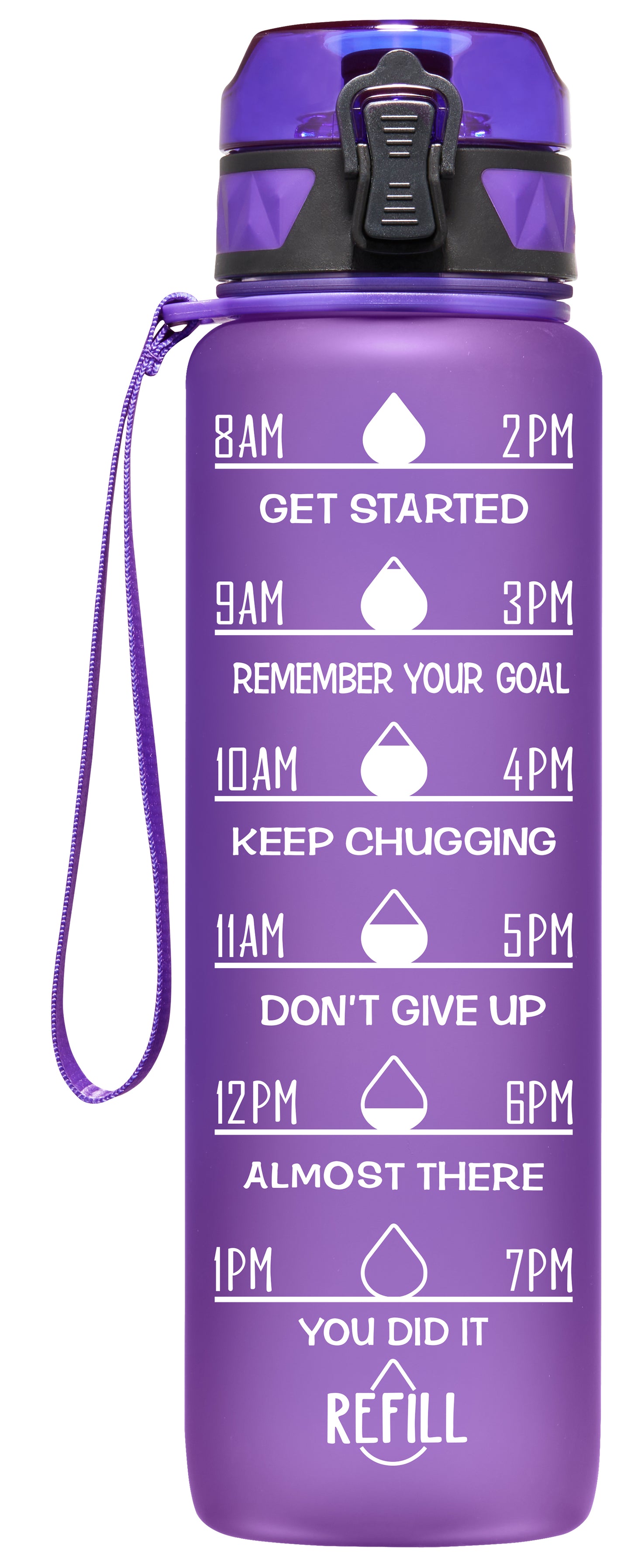 Elvira 32oz Motivational Fitness Sports Water Bottle with Removable Strainer