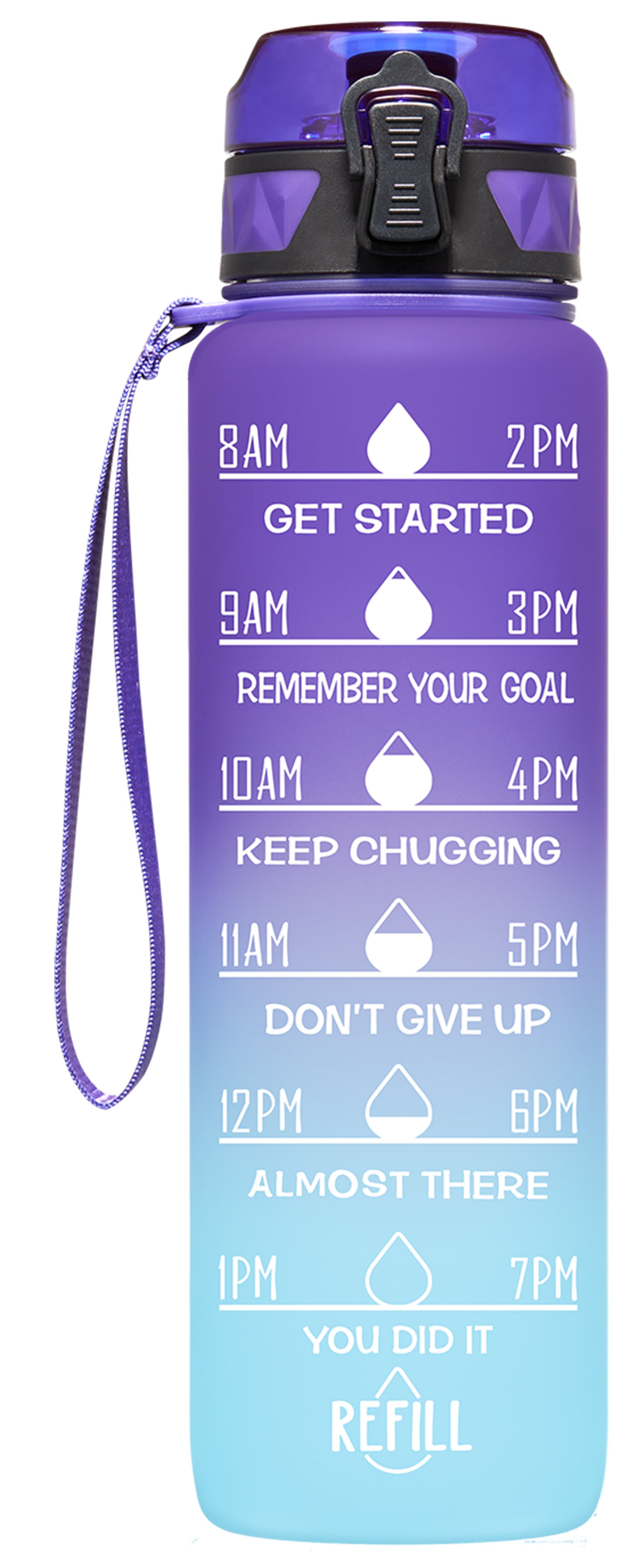 Elvira 32oz Motivational Fitness Sports Water Bottle with Removable Strainer