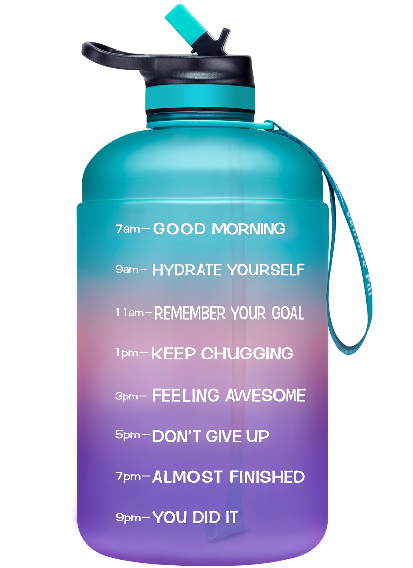 Venture Pal 64oz Motivational Quote Water Bottle with 2 Lids