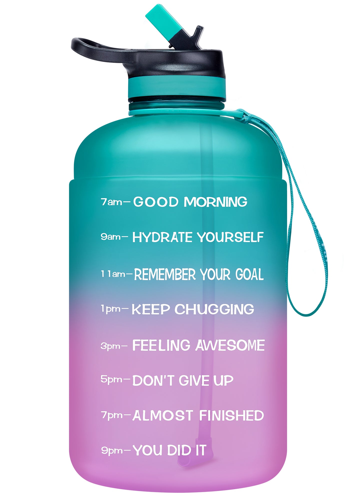 Venture Pal 64oz Motivational Quote Water Bottle with 2 Lids