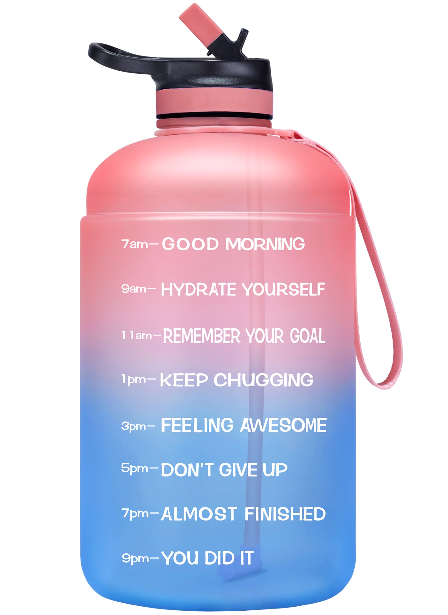 Venture Pal 64oz Motivational Quote Water Bottle with 2 Lids