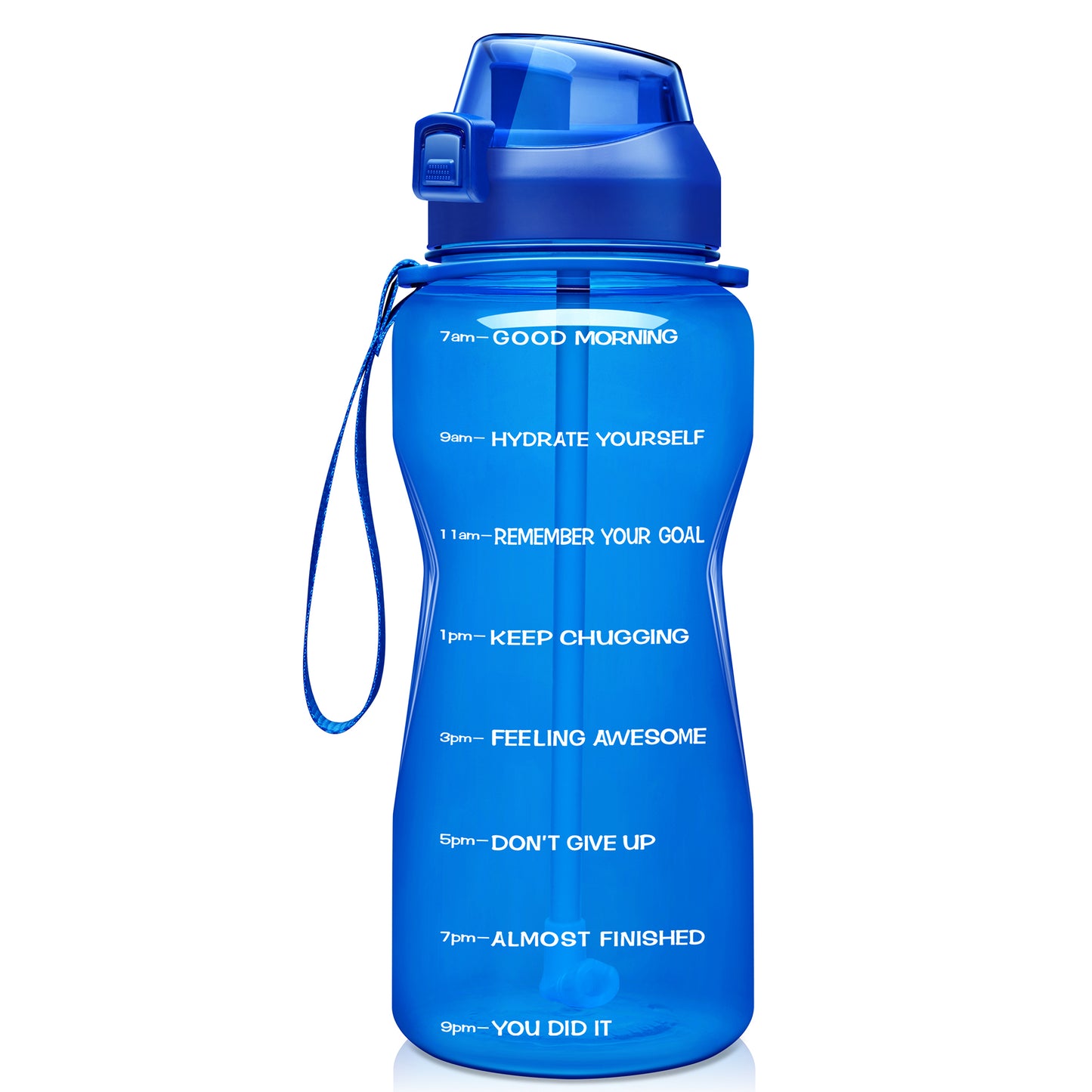 Fidus 64oz Motivational Water Bottle with Time Marker & Straw