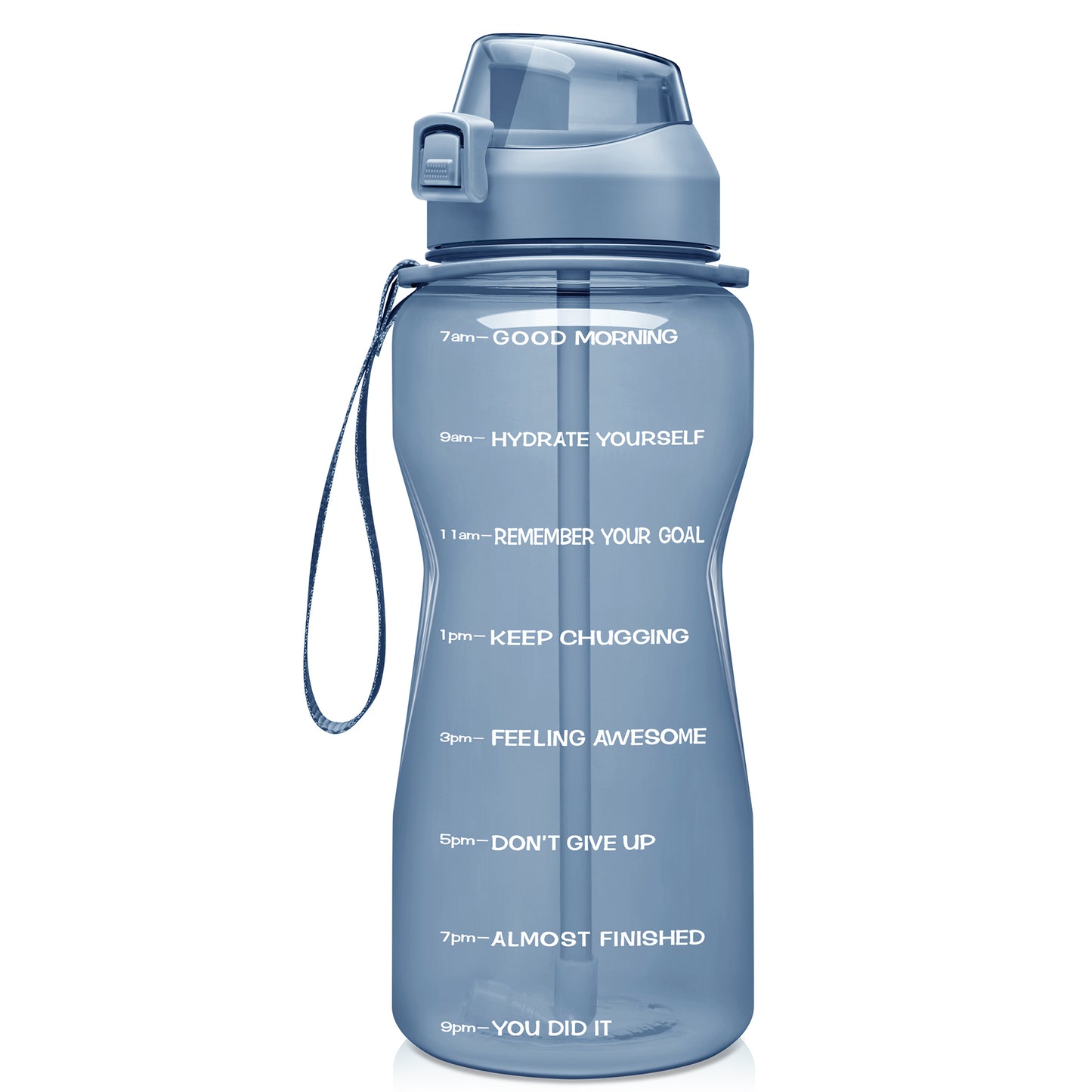 Fidus 64oz Motivational Water Bottle with Time Marker & Straw
