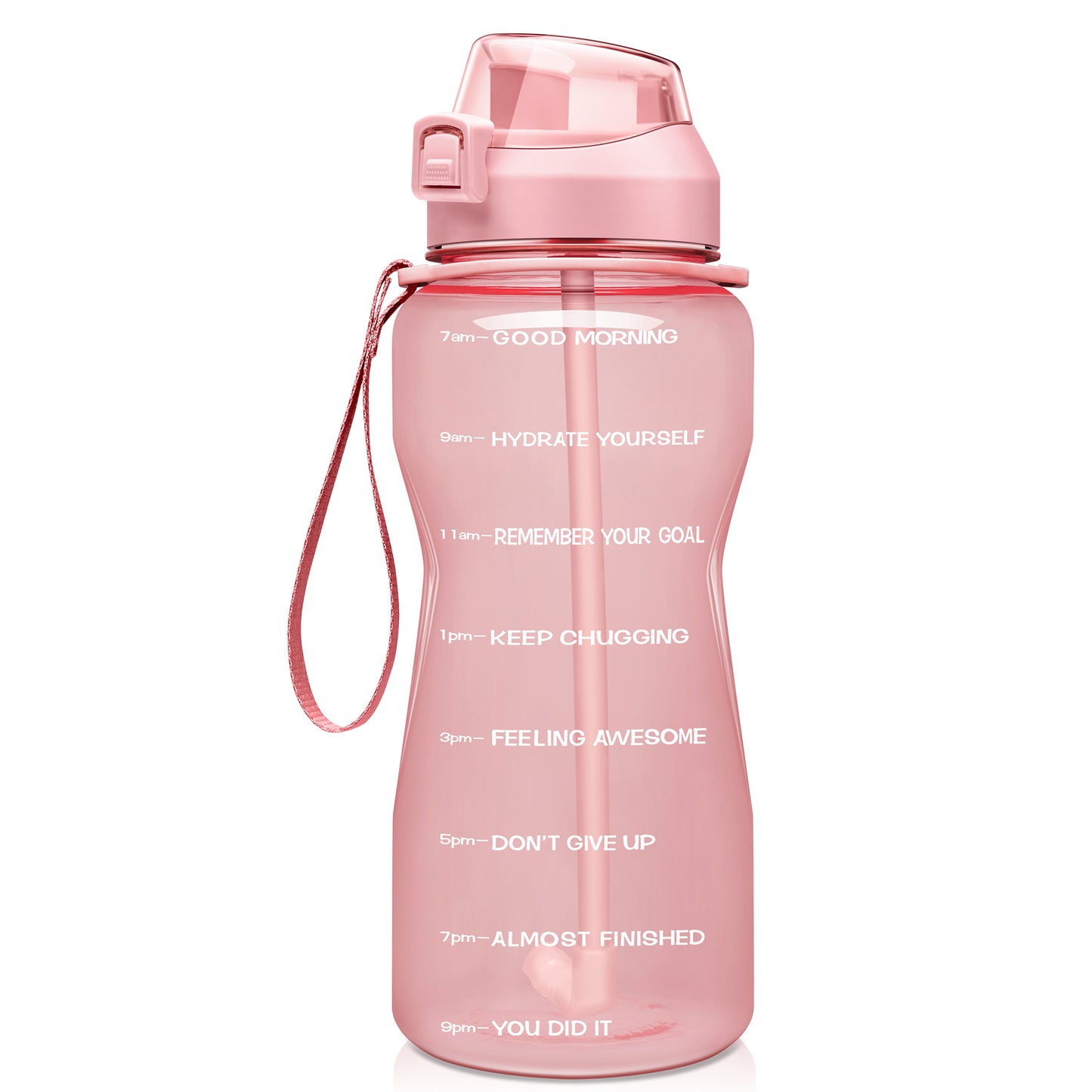 Fidus 64oz Motivational Water Bottle with Time Marker & Straw