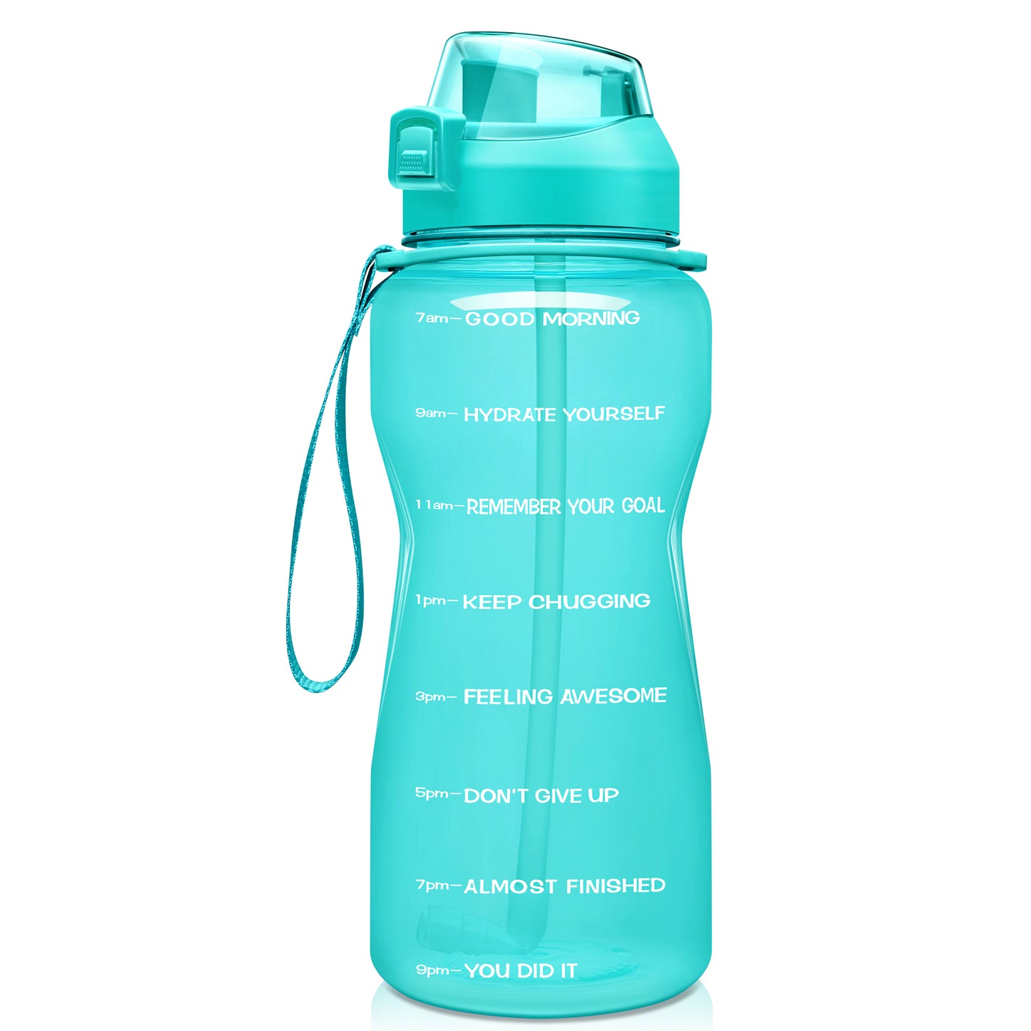 Fidus 64oz Motivational Water Bottle with Time Marker & Straw