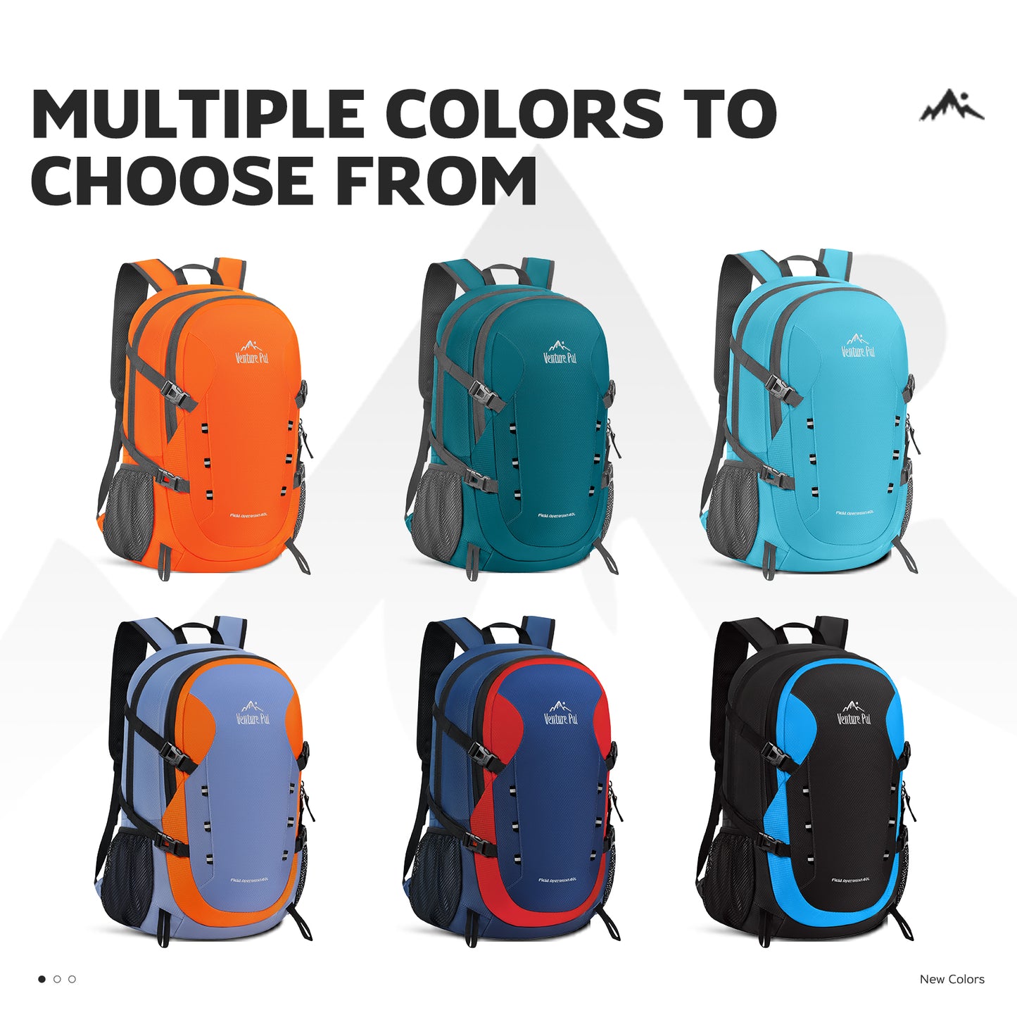 Venture Pal Black/Blue 40L Nylon Backpack with Wet Pocket and Multi Compartment