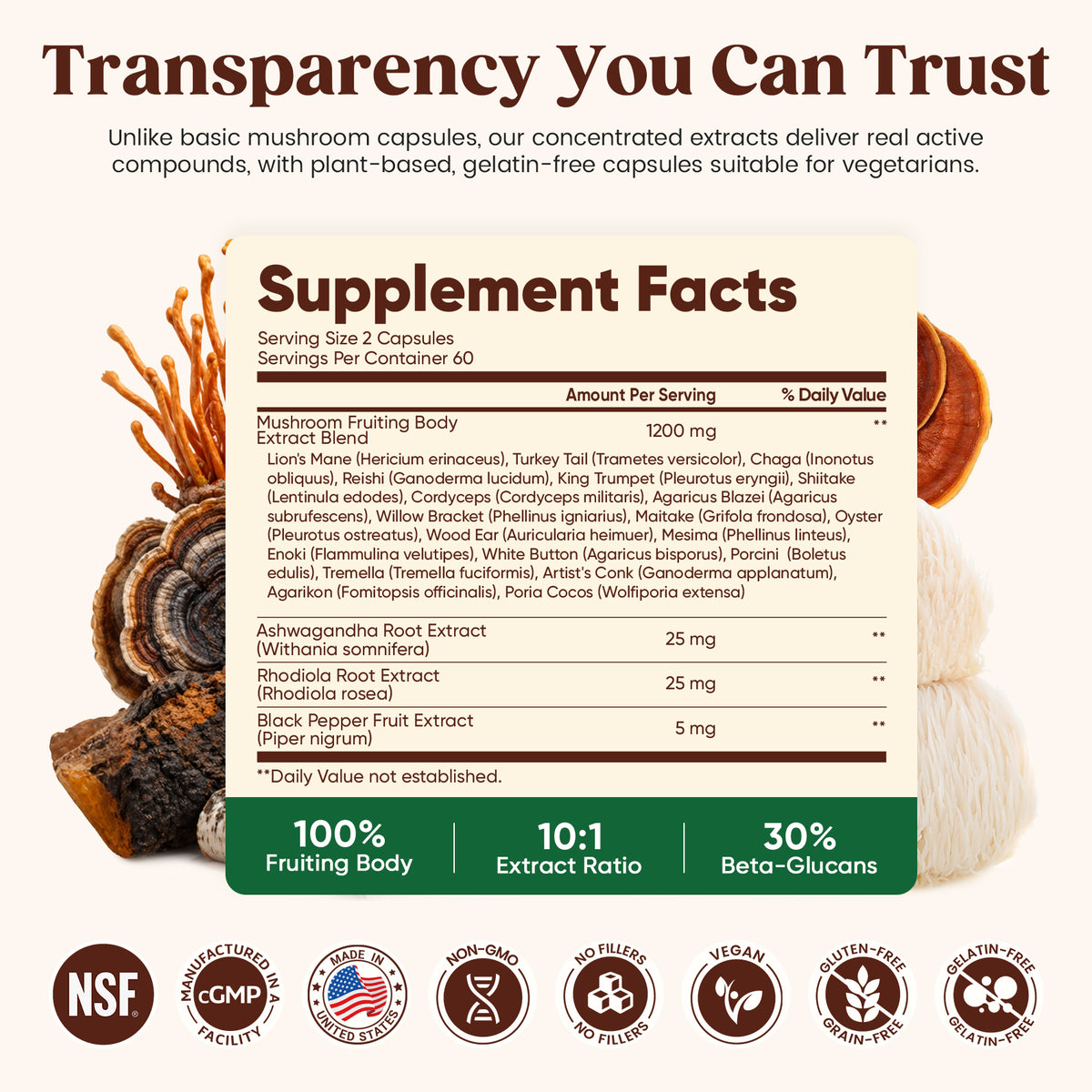 20-Mushroom Extract Capsules