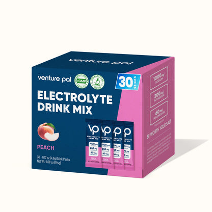 High Sodium Sugar Free Electrolytes Powder Packet -Peach Salt - 30 Sticks