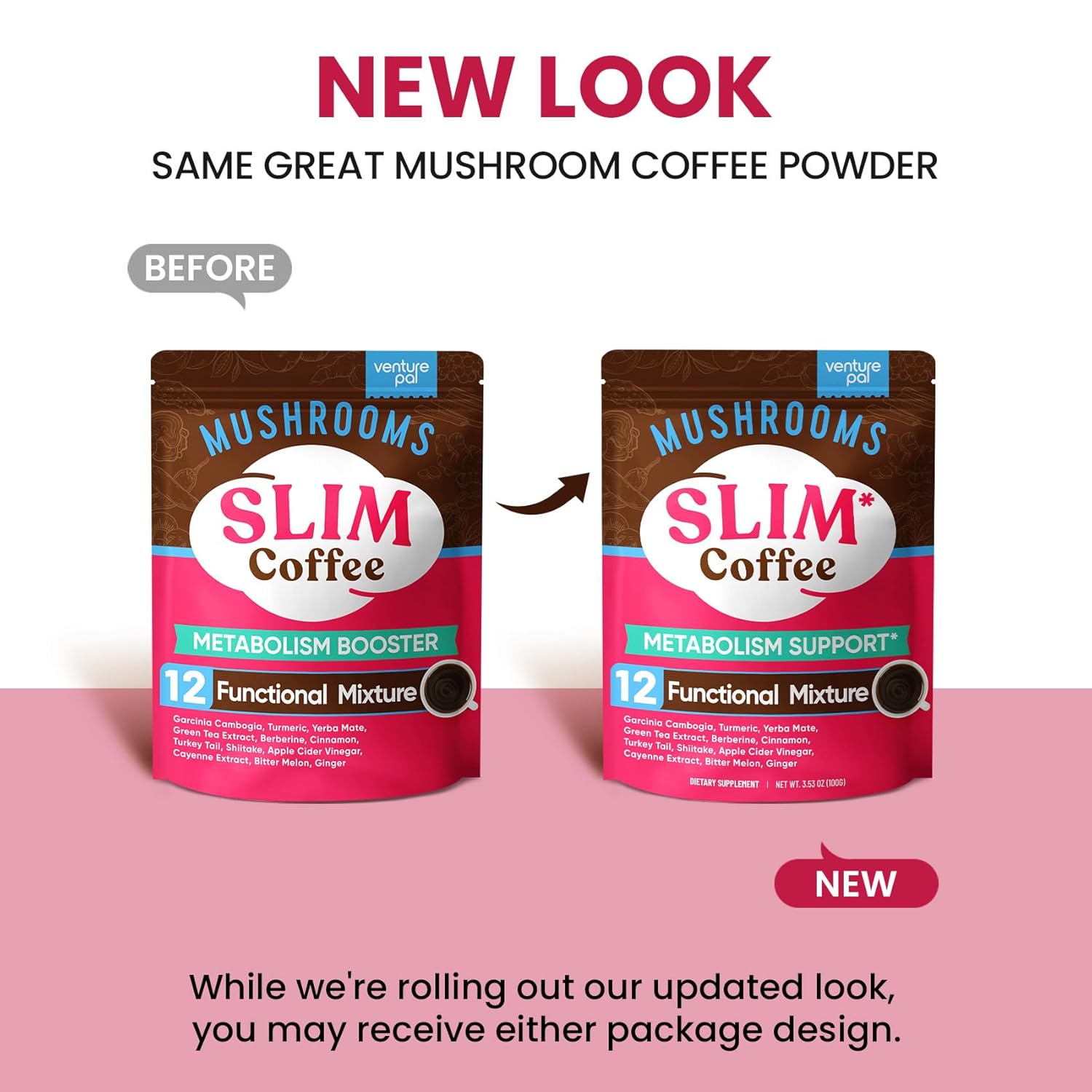 Venture Pal Slim Mushroom Coffee - 40 Servings