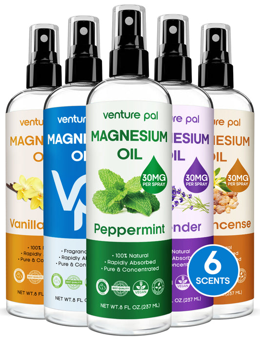 Venture Pal 100% Pure Magnesium Oil Spray with Peppermint, Ultra-Soothing for Sleep & Muscle Relaxation (Big 8 oz)