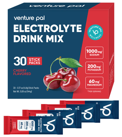 High Sodium Sugar Free Electrolytes Powder Packet - Cherry Salt - 30 Sticks