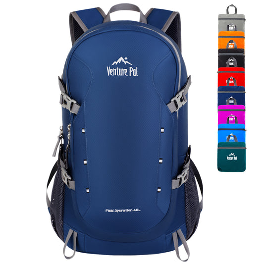 Venture Pal Navy 40L Nylon Backpack with Wet Pocket and Multi Compartment