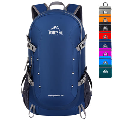 Venture Pal Navy 40L Nylon Backpack with Wet Pocket and Multi Compartment