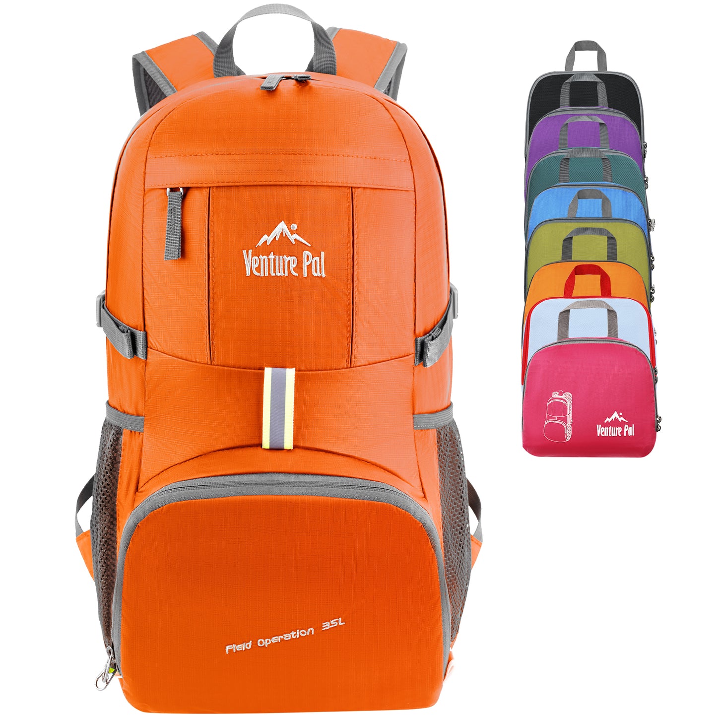 Venture Pal Orange 35L Double-Layer Bottom & Shoulder Straps Sports Backpack