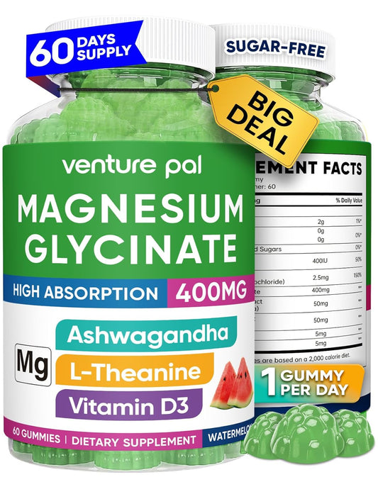 Venture Pal 60 Day Supply Magnesium Glycinate Gummies - Watermelon