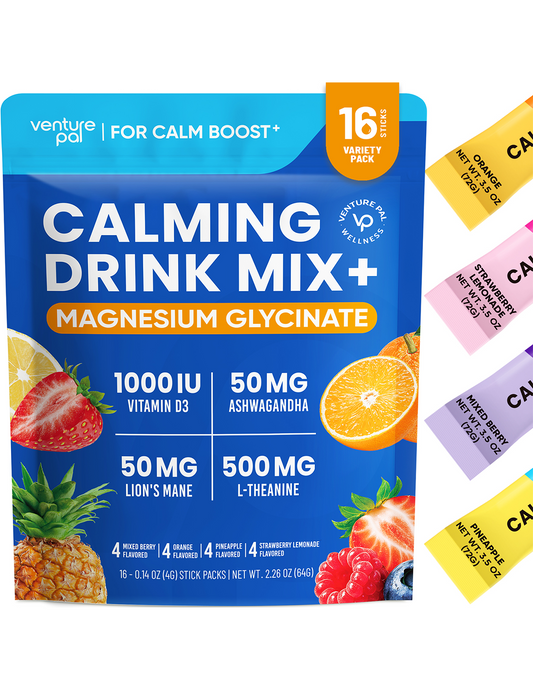 Venture Pal Magnesium Glycinate Powdered Drink Mix - Variety- 16 Sticks