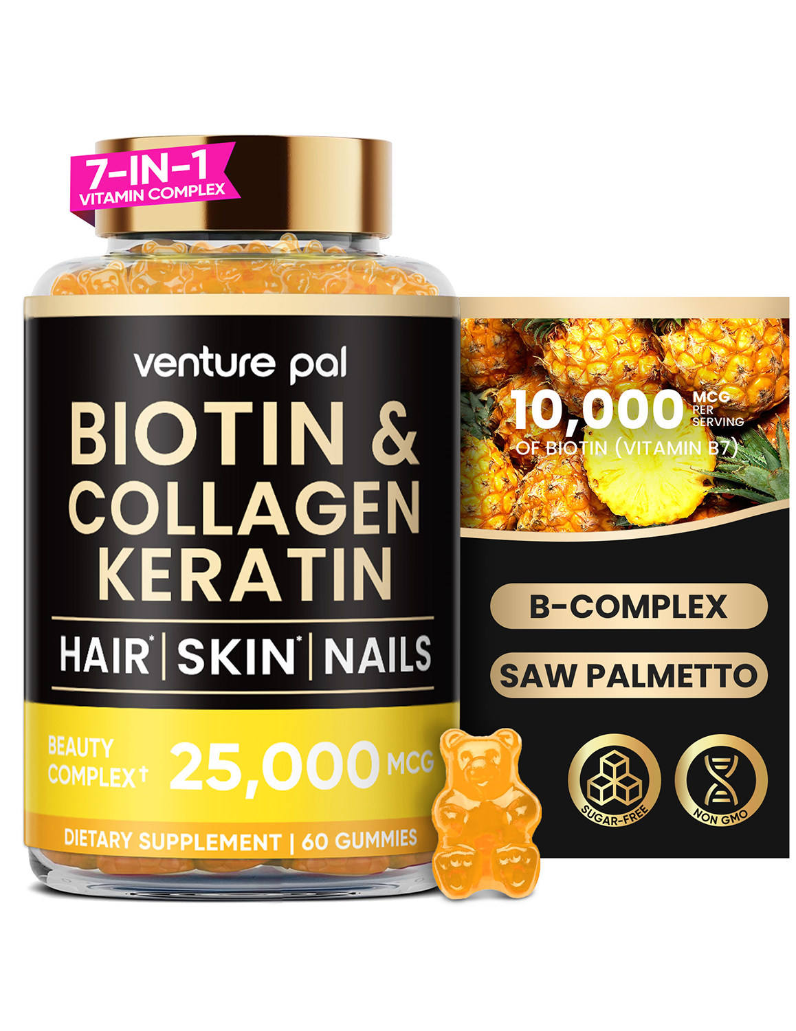 Venture Pal Biotin Gummies – Pineapple