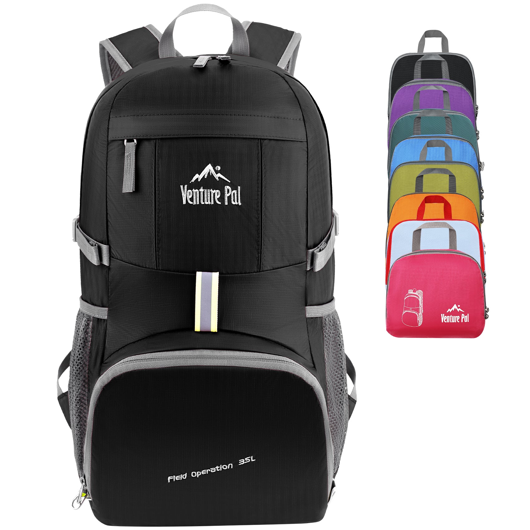 Venture Pal 35L Ultralight Lightweight Packable Foldable Travel Camping Hiking Outdoor Sports Backpack Daypack - Black