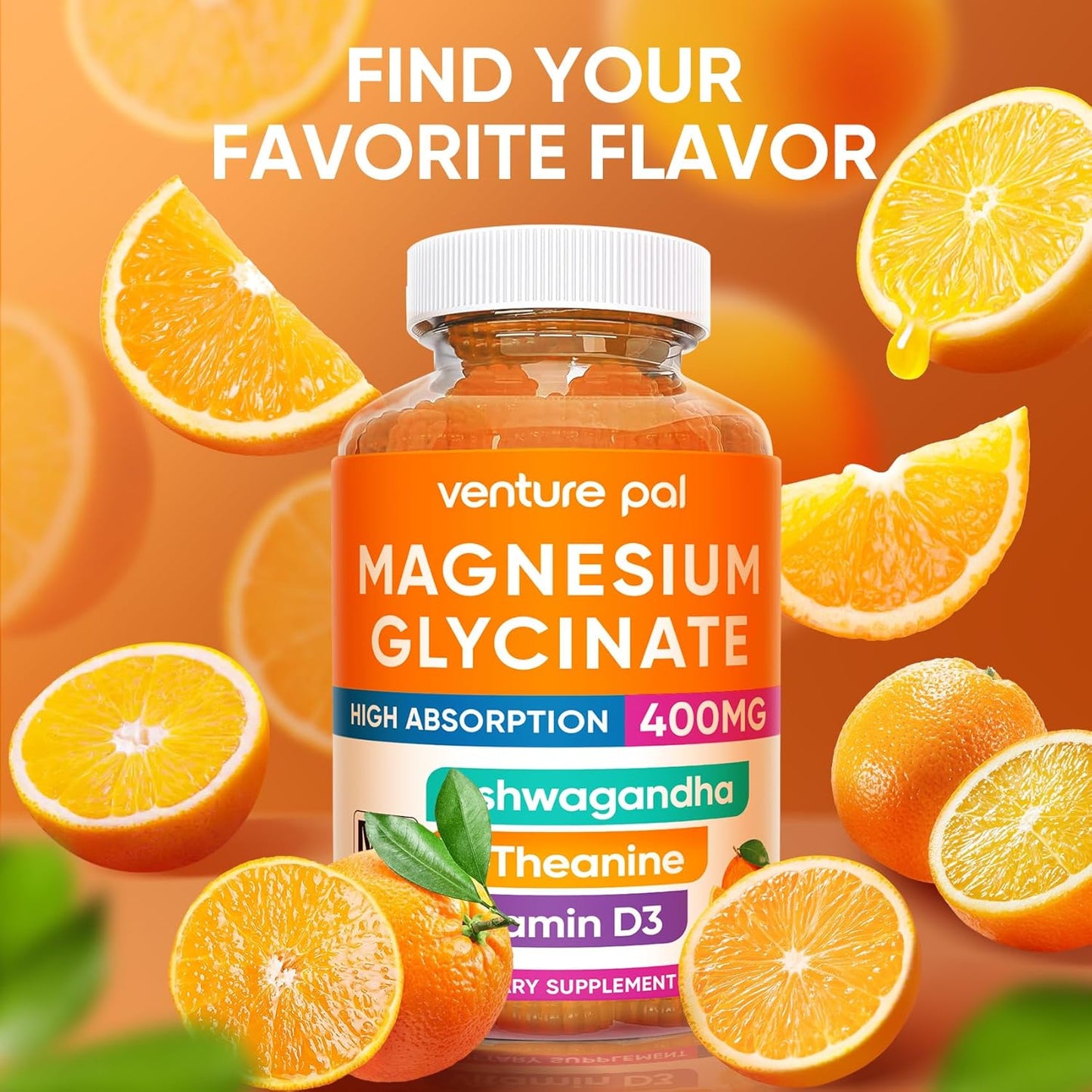 Venture Pal 60 Day Supply Magnesium Glycinate Gummies - Orange