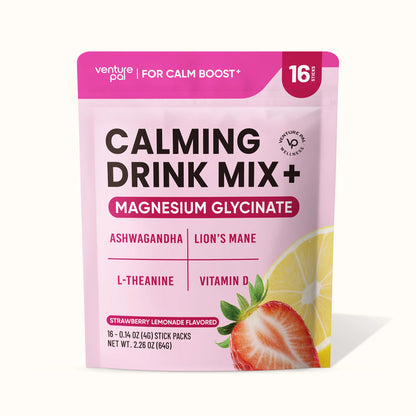 Magnesium Glycinate Powdered Drink Mix - Strawberry Lemonade- 16 Sticks