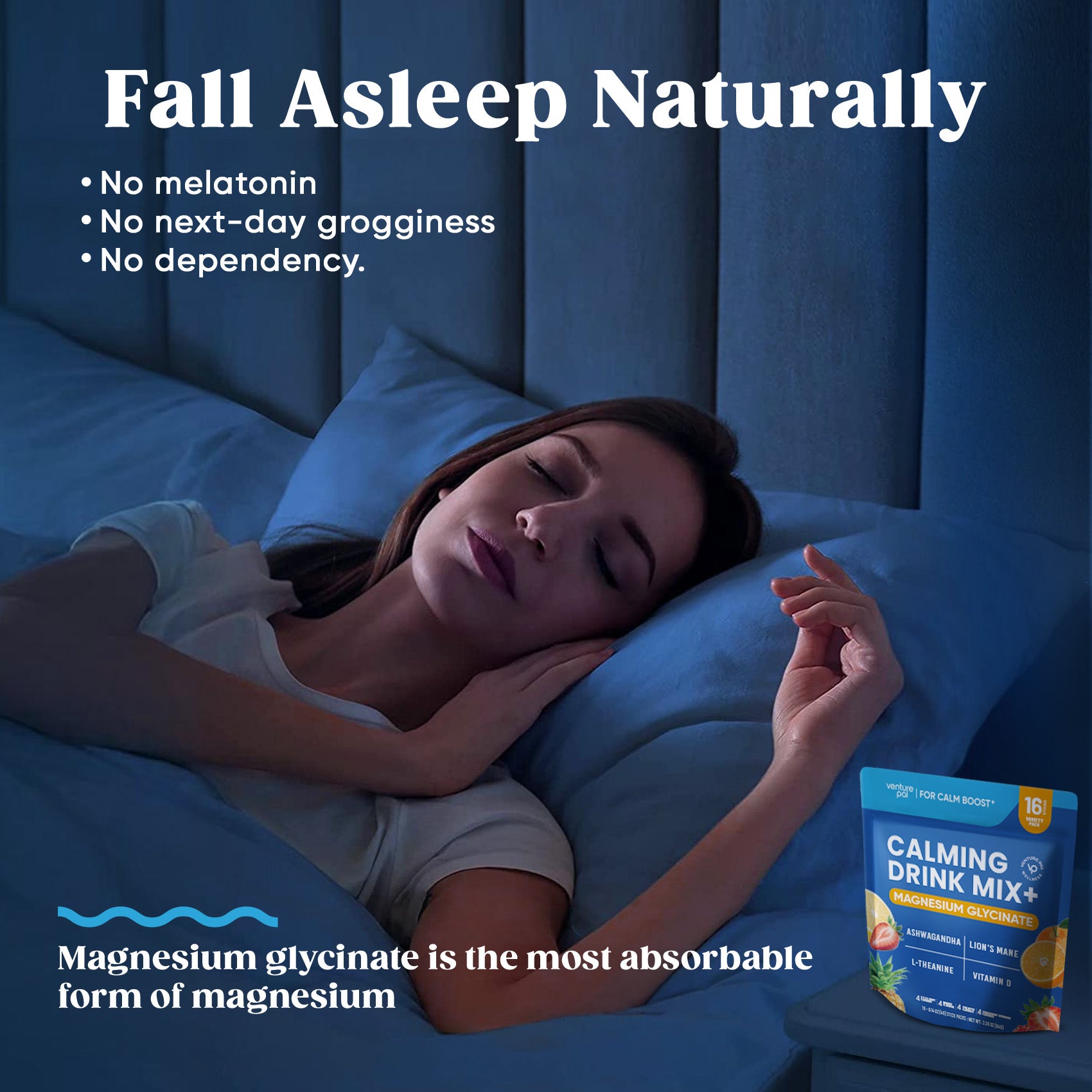 Venture Pal Magnesium Glycinate Powder | Calm Drink Mix
