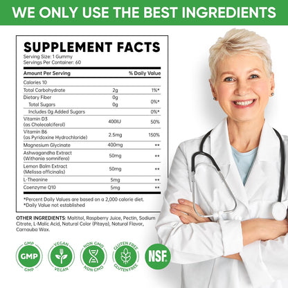 Venture Pal 60 Day Supply Magnesium Glycinate Gummies - Watermelon