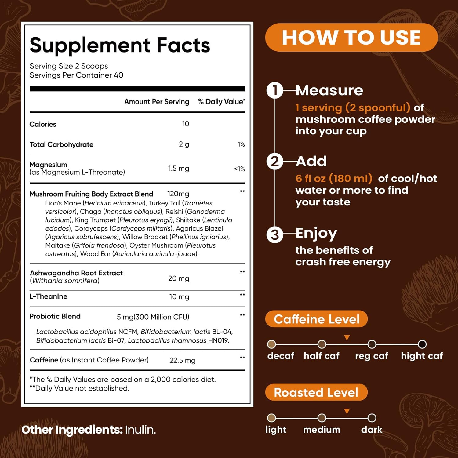 Venture Pal 12 Mushrooms Coffee - 40 Servings
