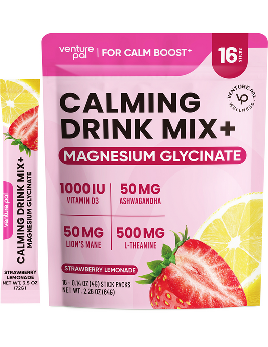 Venture Pal Magnesium Glycinate Powdered Drink Mix - Strawberry Lemonade- 16 Sticks