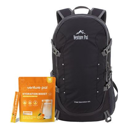 Venture Pal 40L Hiking Backpack and Zero Sugar Electrolyte Powder Orange Flavor
