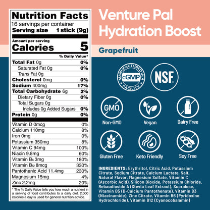 Sugar Free Electrolyte Powder Packets - Grapefruit - 16 Sticks