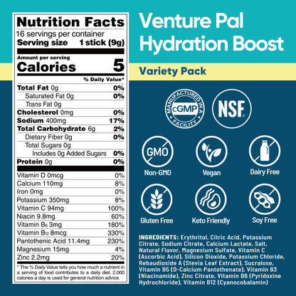 Sugar Free Electrolyte Powder Packets - Variety Pack - 16 Sticks