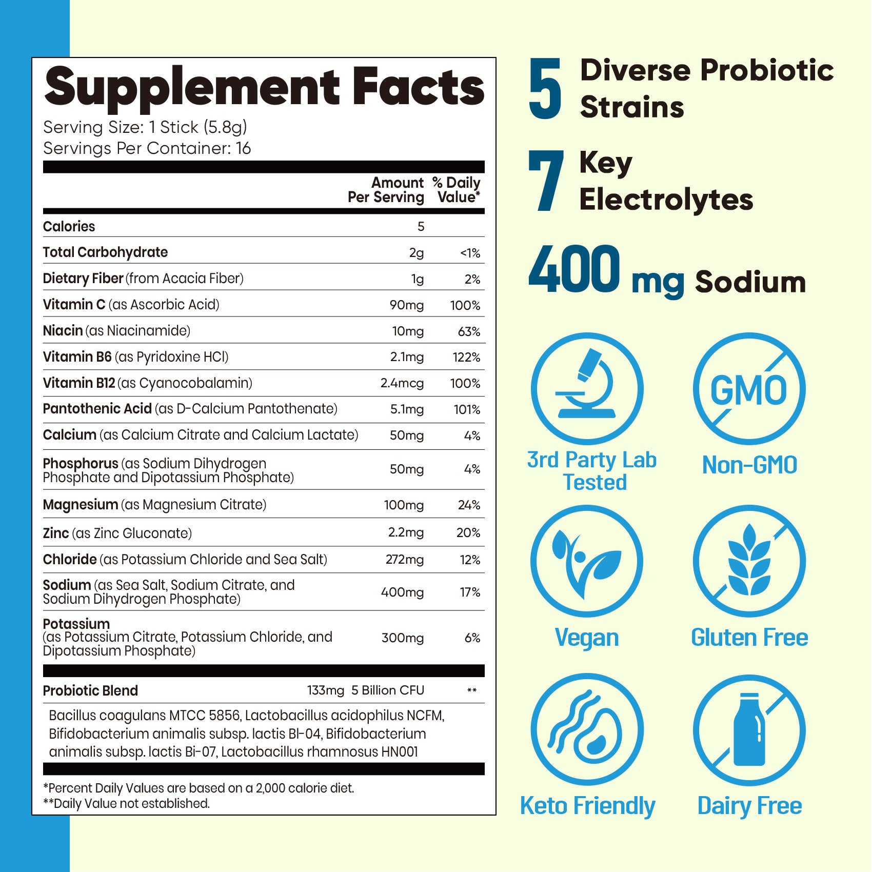 Gut Electrolyte Drink Mix - Lemon Lime