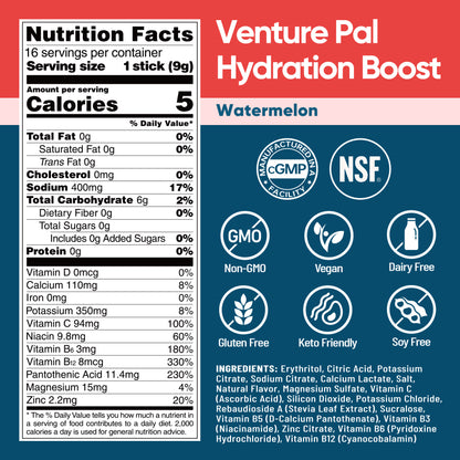 Sugar Free Electrolyte Powder Packets - Watermelon - 16 Sticks