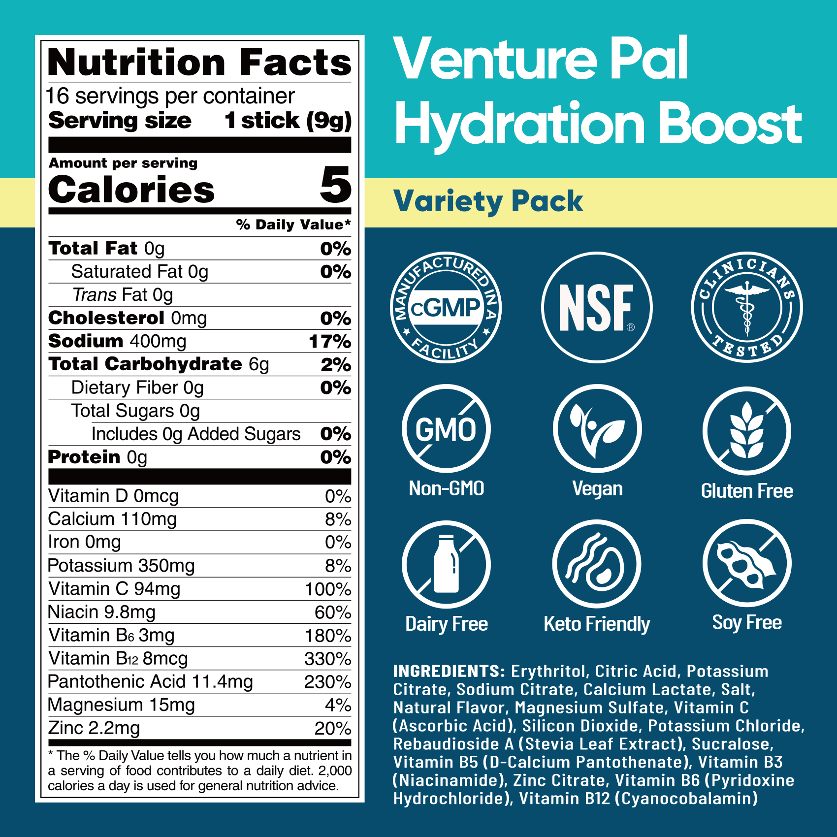Sugar Free Electrolyte Powder Packets