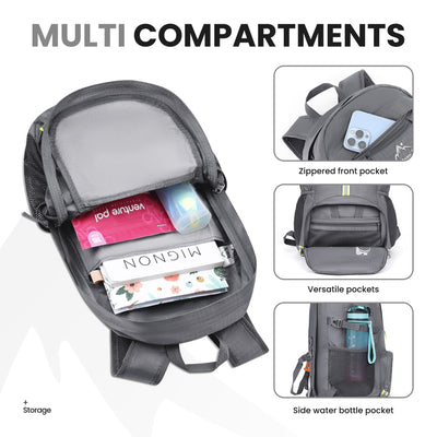 Venture Pal 35L Ultralight Lightweight Packable Foldable Travel Camping Hiking Outdoor Sports Backpack Daypack - Gray