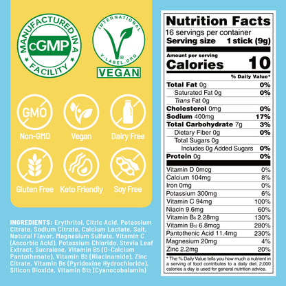 Sugar Free Electrolyte Powder Packets - Pineapple Flavor - 16 Sticks