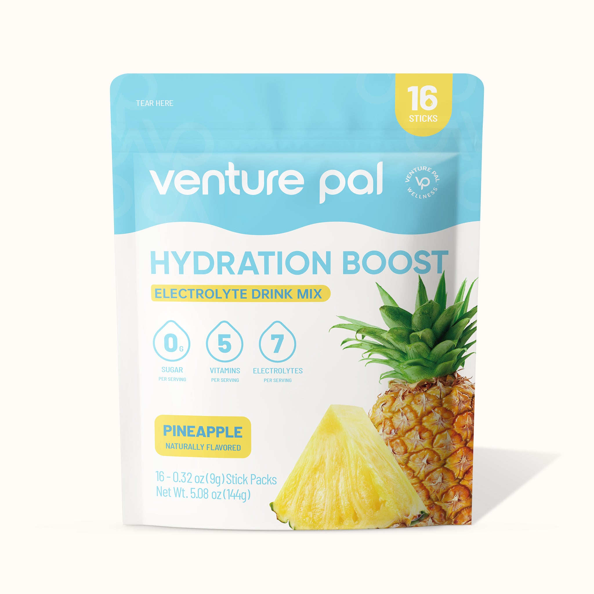 Sugar Free Electrolyte Powder Packets - Pineapple Flavor - 16 Sticks