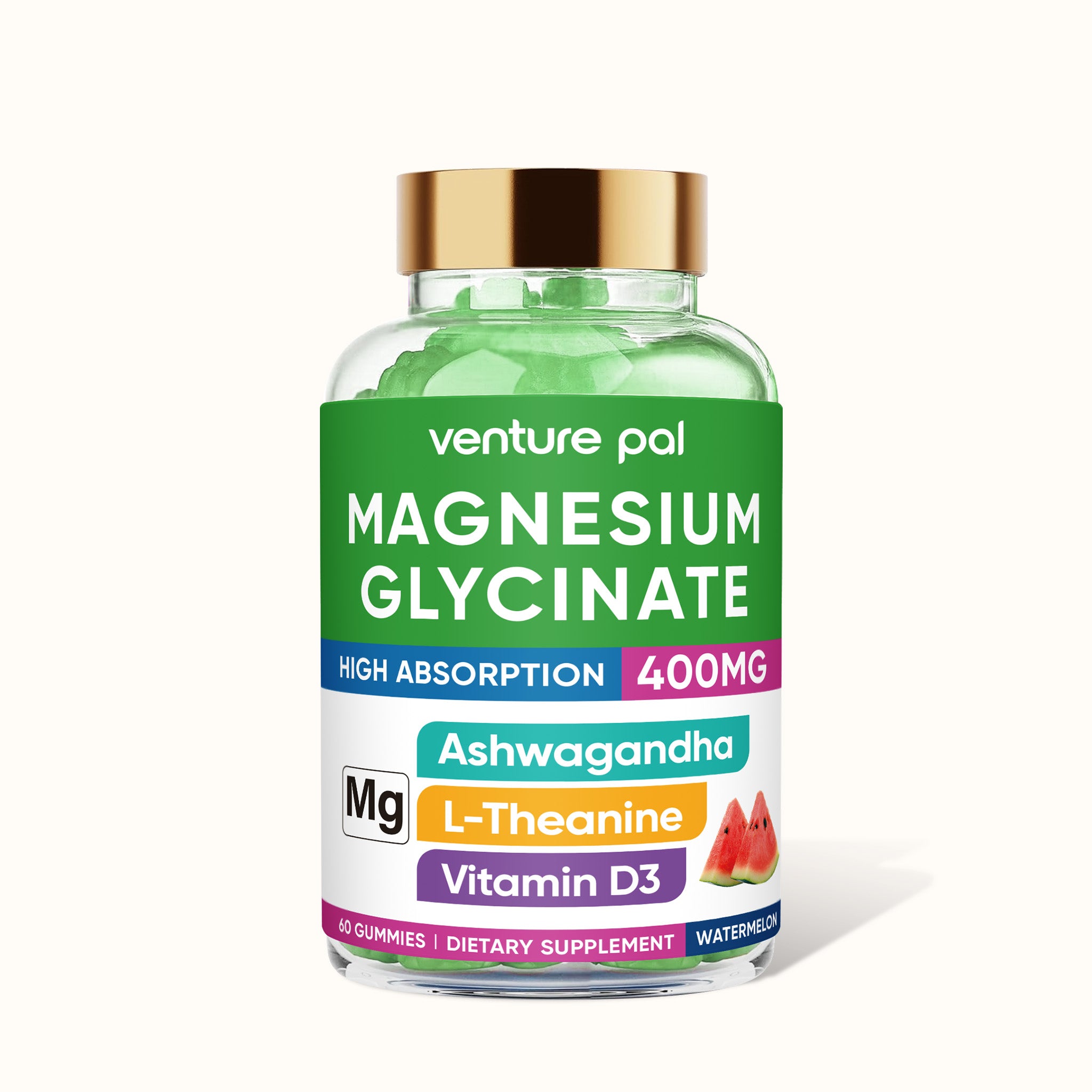 Venture Pal 60 Day Supply Magnesium Glycinate Gummies - Watermelon