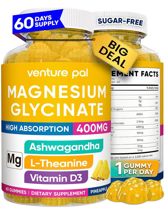 Venture Pal 60 Day Supply Magnesium Glycinate Gummies - Pineapple