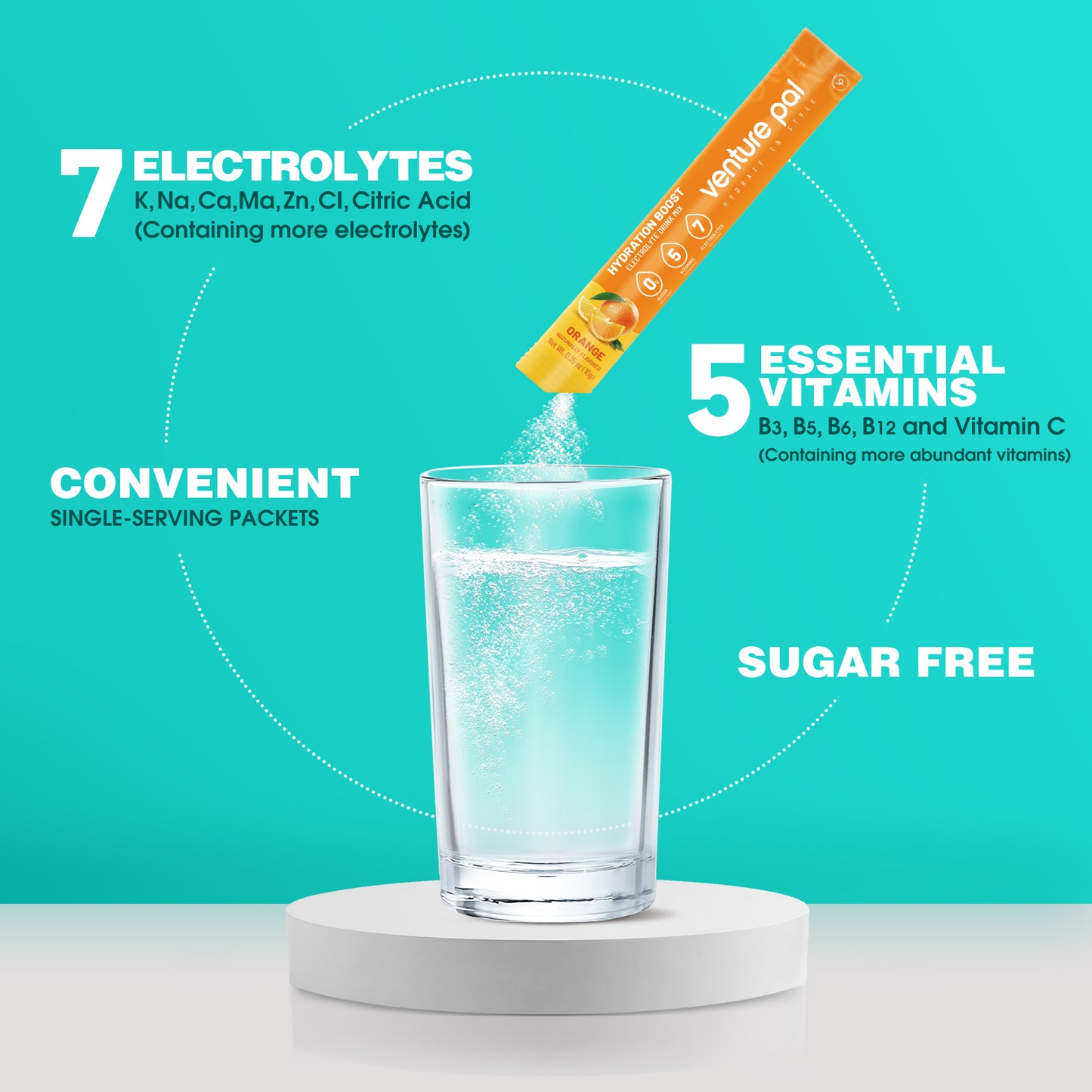Venture Pal Hydration Boost  - Variety Pack - Electrolyte Drink Mix - 16 Sticks